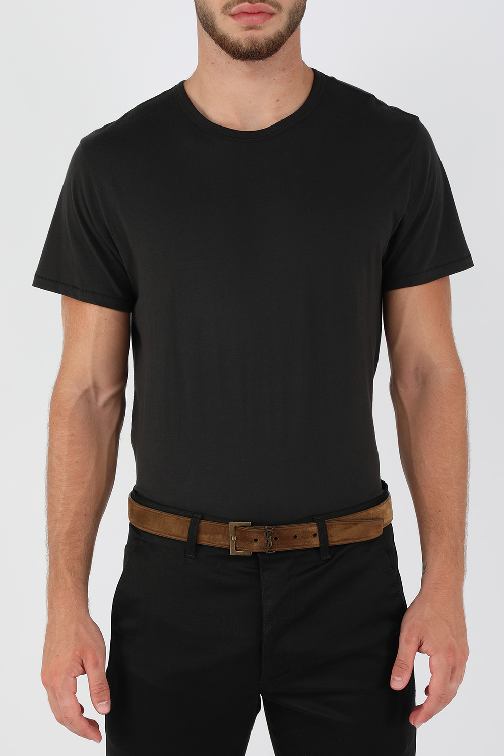 תמונת כל הלוק של Monogram Belt in Black Suede Leather